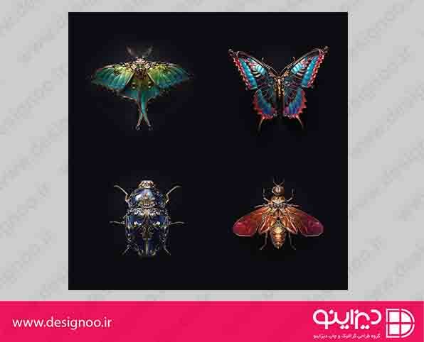 طراحی حشرات با جواهرات